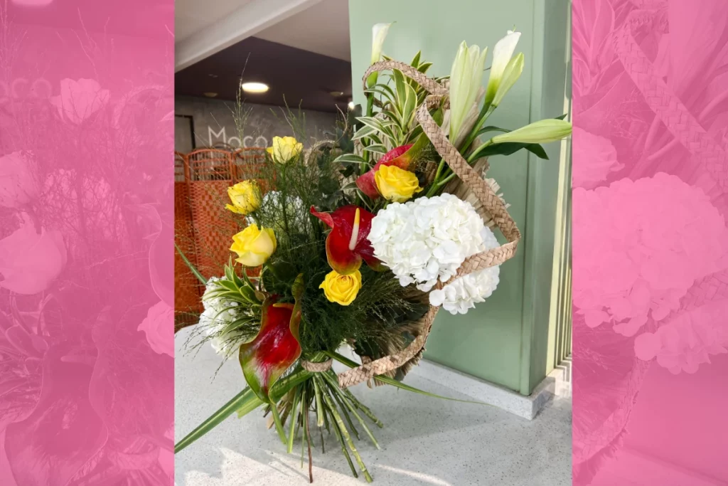 bouquet de fleur et ruban tresse-macq caribbean design